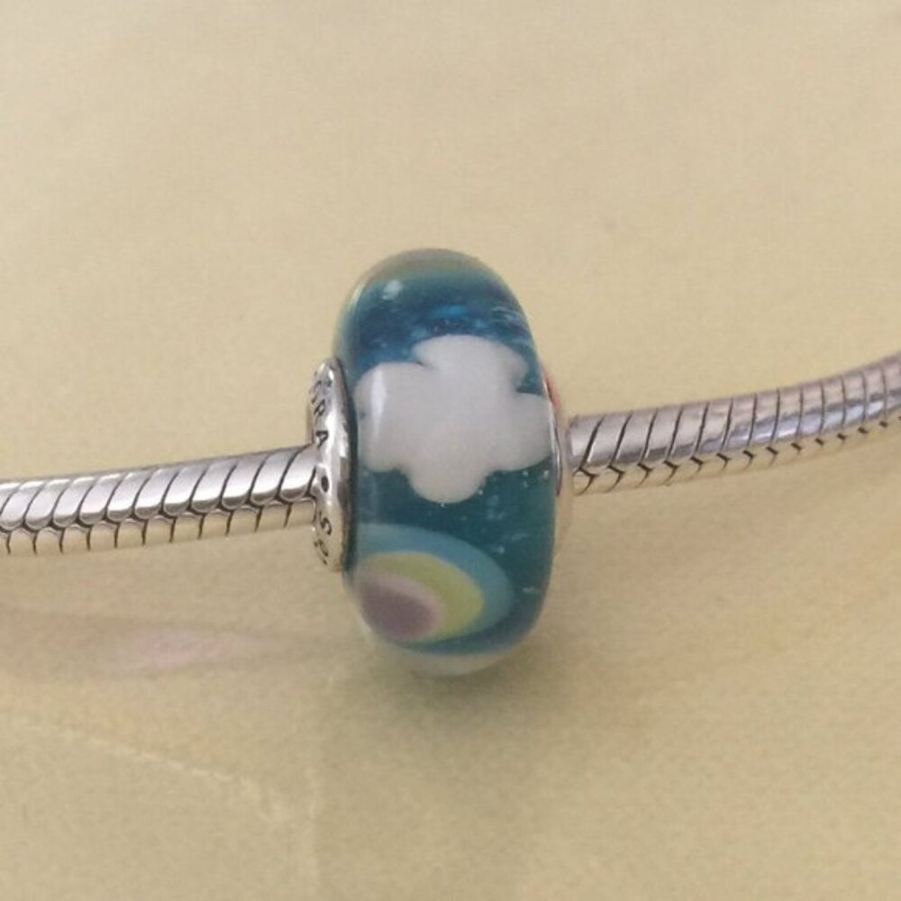 Pandora Rainbow Cloud Glass Bead Flowers ONLY 1 Left in Stock